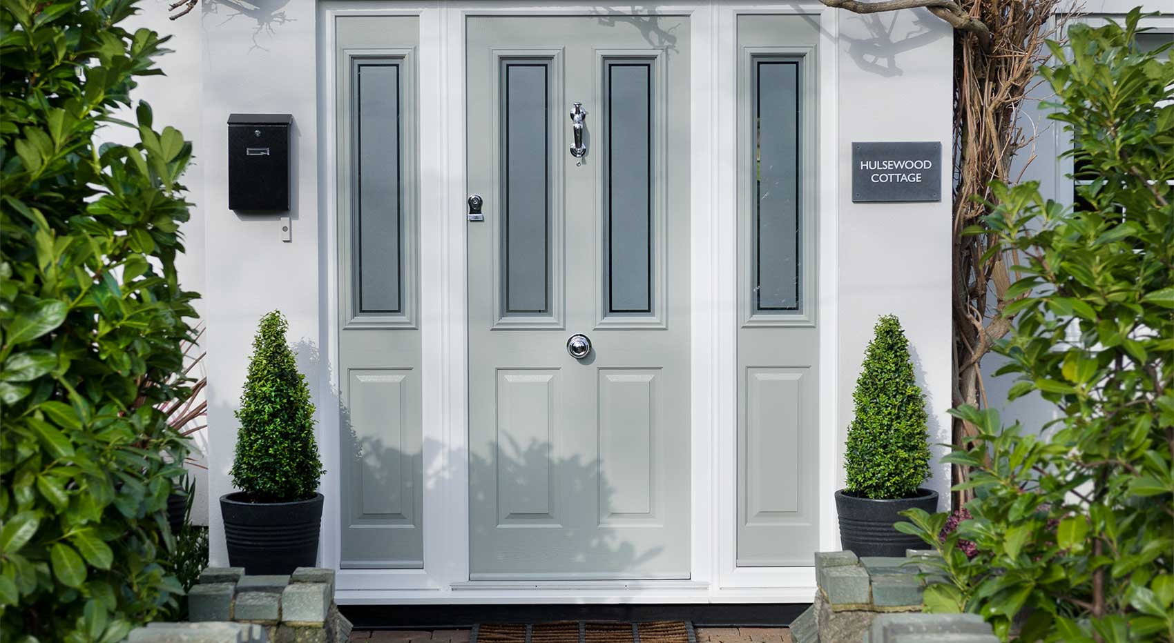 A green composite door